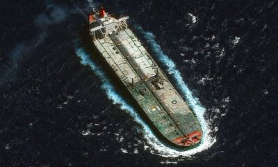 The crude oil tanker Skipper was seized by the US. Pic: Vantor via AP
