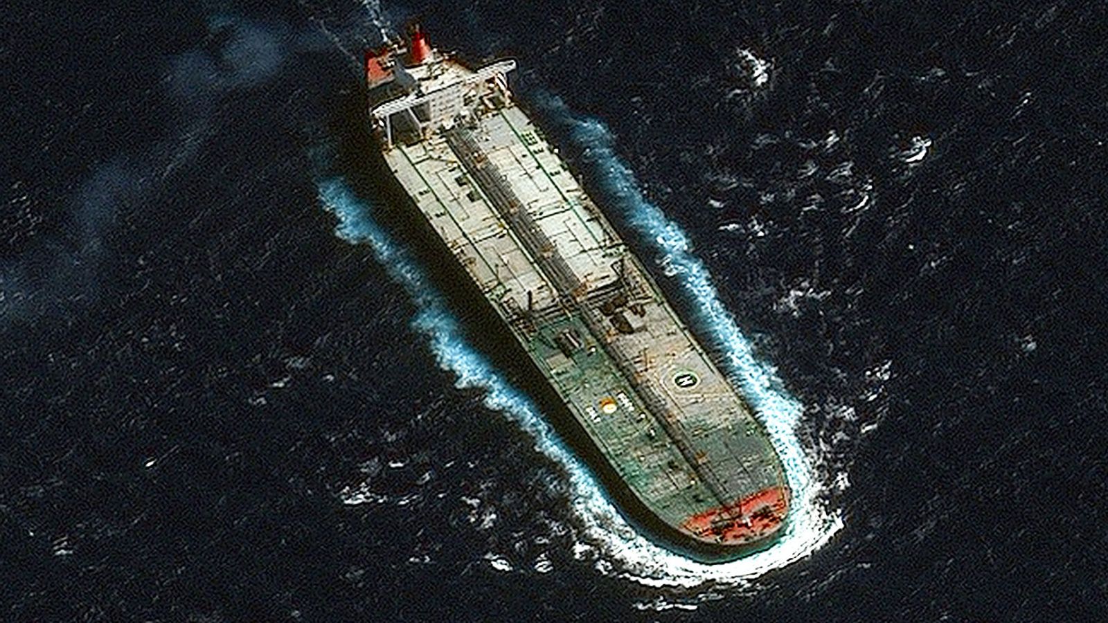 The crude oil tanker Skipper was seized by the US. Pic: Vantor via AP