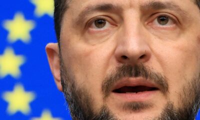 Ukrainian President Volodymyr Zelenskyy at the European Union leaders' summit in Brussels, Belgium. Pic: Reuters