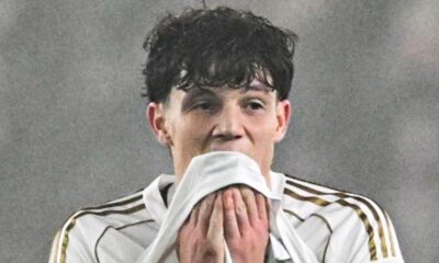PRAGUE, CZECHIA - DECEMBER 18: Aberdeen's Jack Milne looks dejected at full time during a UEFA Conference League 2025/26 MD6 match between AC Sparta Praha and Aberdeen at epet ARENA, on December 18, 2025, in Prague, Czechia. (Photo by Lukas Kabon / SNS Group)