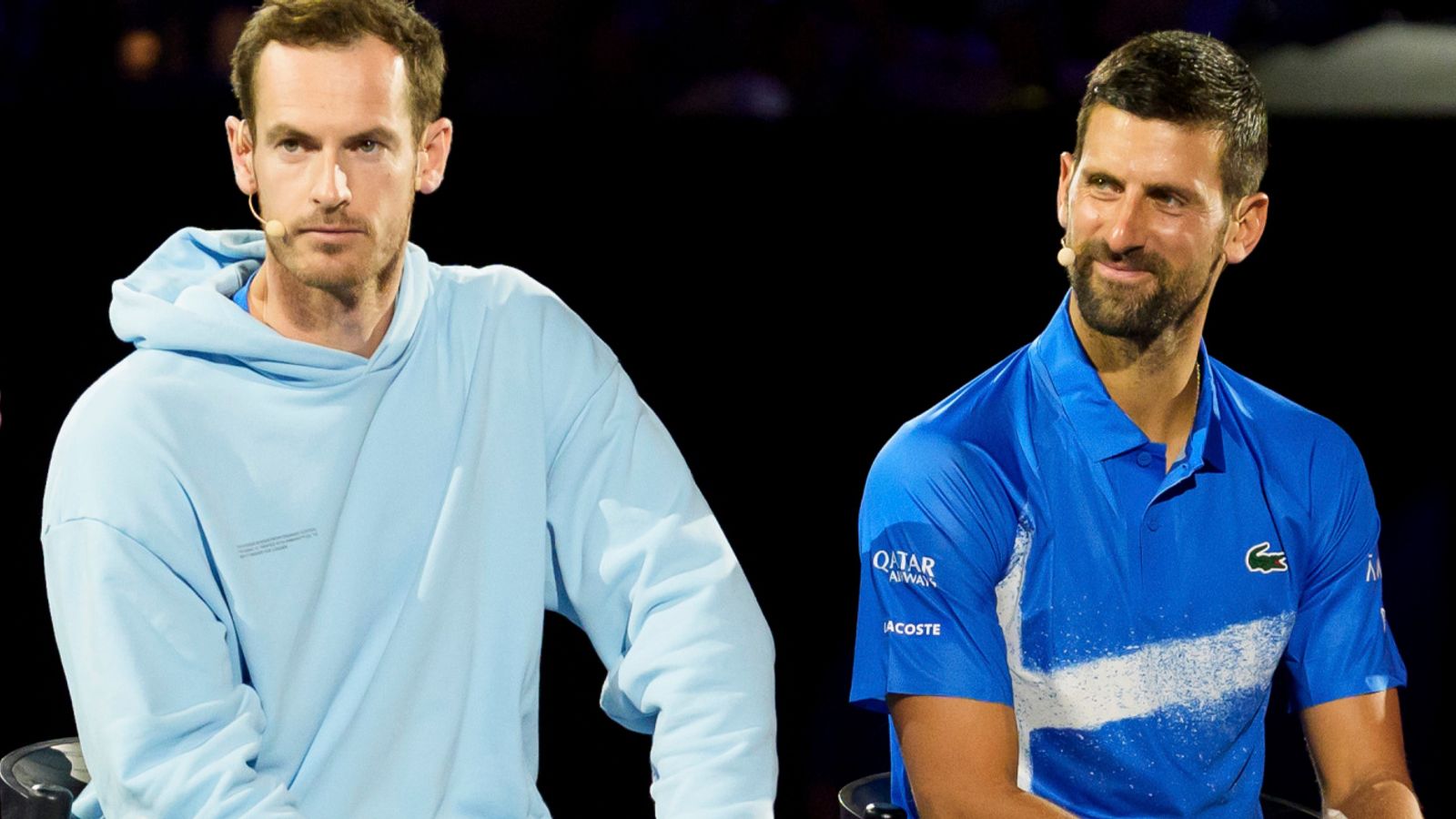 Andy Murray and Novak Djokovic at a charity match ahead of the 2025 Australian Open