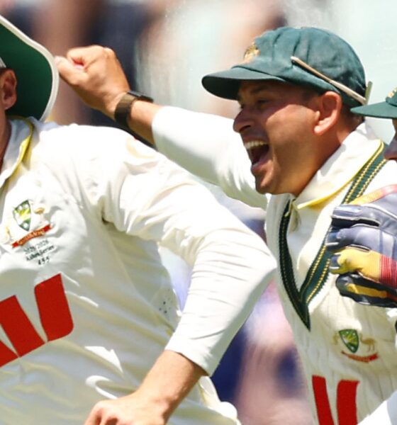 Australia celebrate winning moment in third Ashes Test