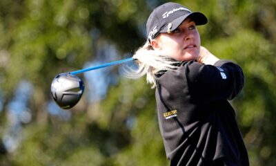 Charley Hull plays her tee shot on the first hole during the final round of The Annika (Photo by Brian Spurlock/Icon Sportswire)