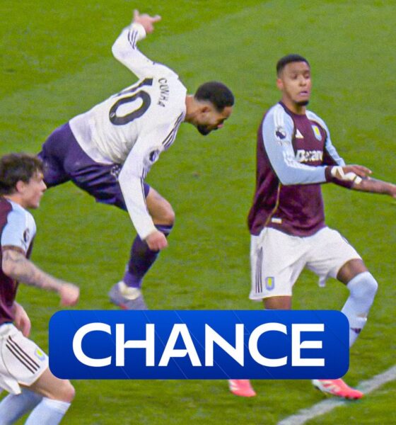 Cunha misses a chance to equalise against Villa