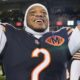 Chicago Bears' DJ Moore celebrates after an NFL football game against the Green Bay Packers Saturday