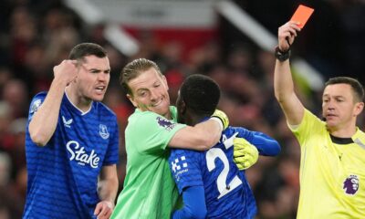 Idrissa Gueye was sent off for striking team-mate Micheal Keane