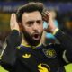 Manchester United's Bruno Fernandes celebrates after scoring a goal against Wolves