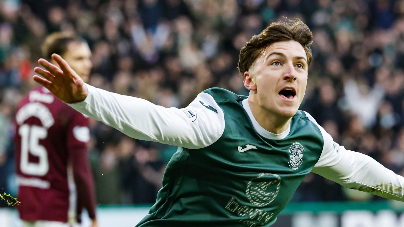 Josh Campbell doubled Hibs' lead against Hearts before half time