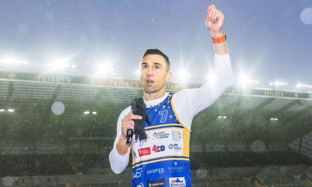 Kevin Sinfield after completing his run on day seven of the 7 in 7: Together 2025 Challenge at AMT Headingley Rugby Stadium