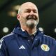 GLASGOW, SCOTLAND - NOVEMBER 18: Scotland Head Coach Steve Clarke celebrates on the pitch as they qualify for the 2026 World Cup during a FIFA World Cup 2026 Qualifier between Scotland and Denmark at Hampden Park, on November 18, 2025, in Glasgow, Scotland. (Photo by Craig Foy / SNS Group)