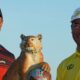 Hideki Matsuyama, of Japan, right, poses for a photo with golf legend Tiger Woods after winning the Hero World Challenge