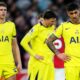 Tottenham captain Cristian Romero and team-mates during the defeat at Nottingham Forest