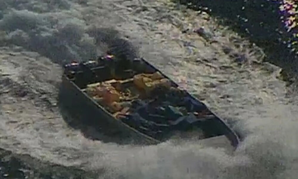 Moment US sniper opens fire on narco boat before seizing massive haul of cocaine