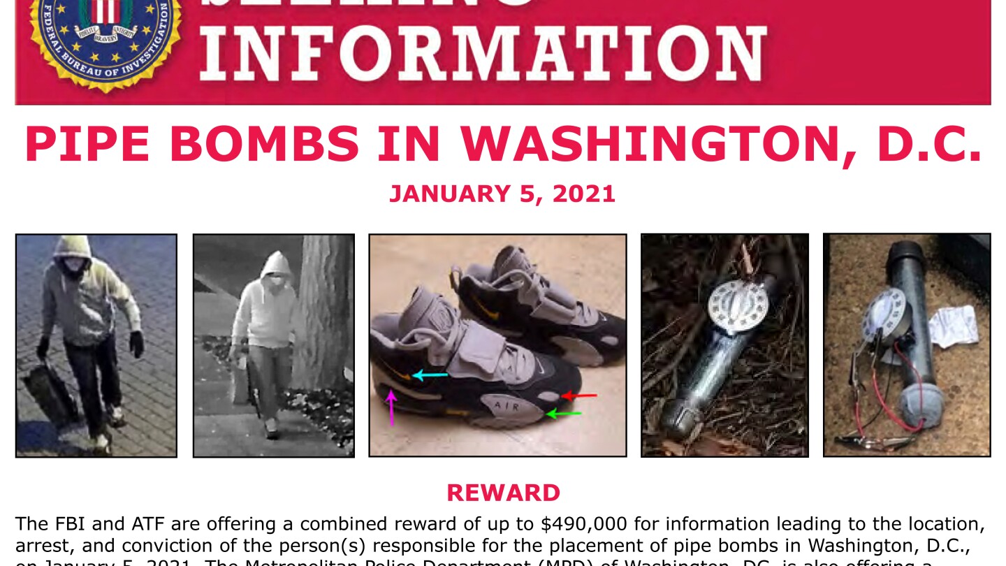 FBI makes arrest over pipe bombs placed in DC before Jan. 6
