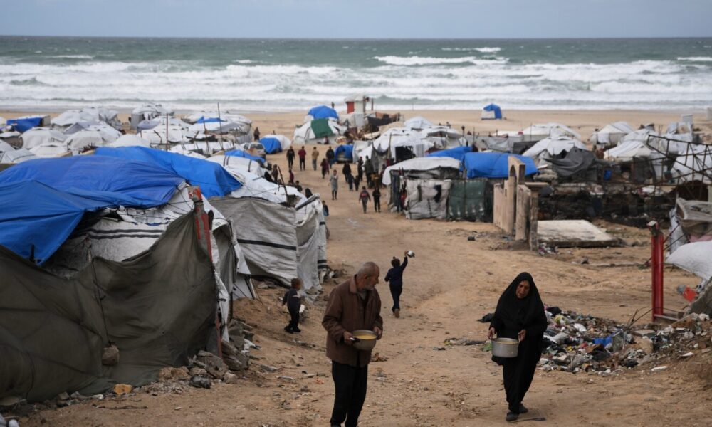 Winter rain floods Gaza camps as Netanyahu heads for US meeting