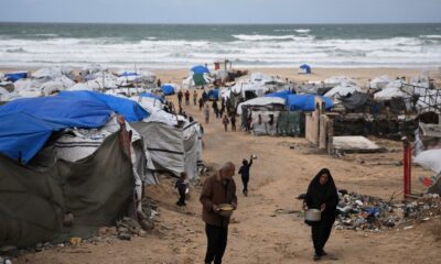 Winter rain floods Gaza camps as Netanyahu heads for US meeting