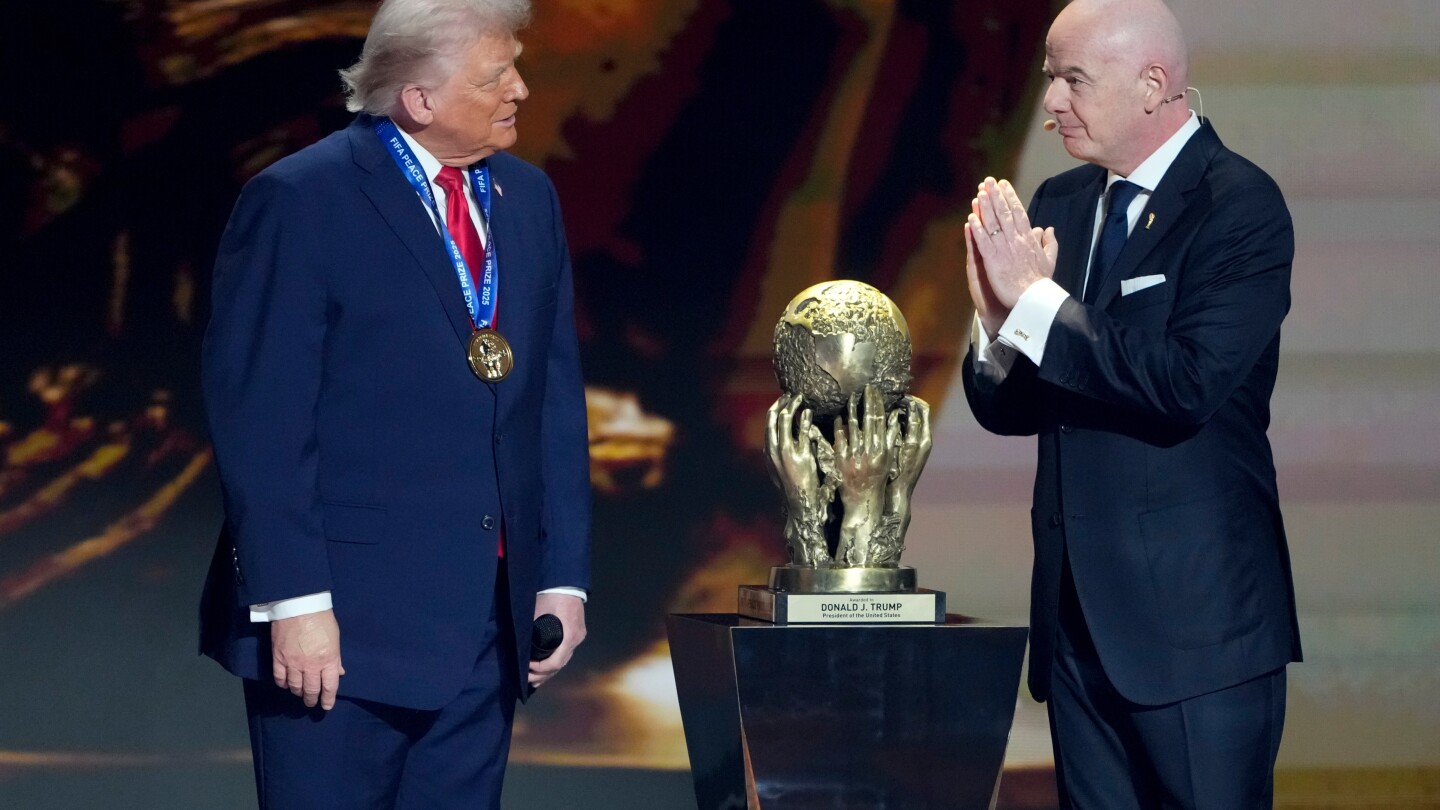 FIFA gives its new peace prize to Trump