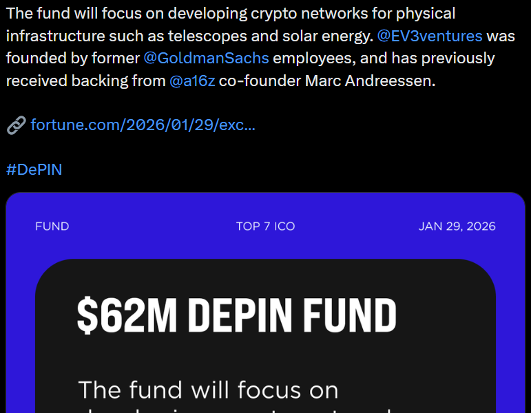 Escape Velocity Raises $62M DePIN Fund Even as Crypto VC Slows