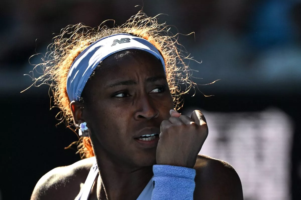 Coco Gauff playing a tennis match