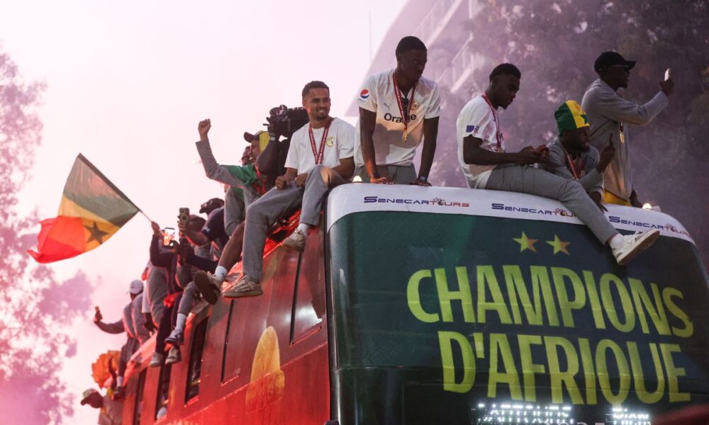 AFCON 2025 champions Senegal national team greet supporters