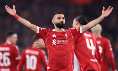 Mohamed Salah of Liverpool celebrates