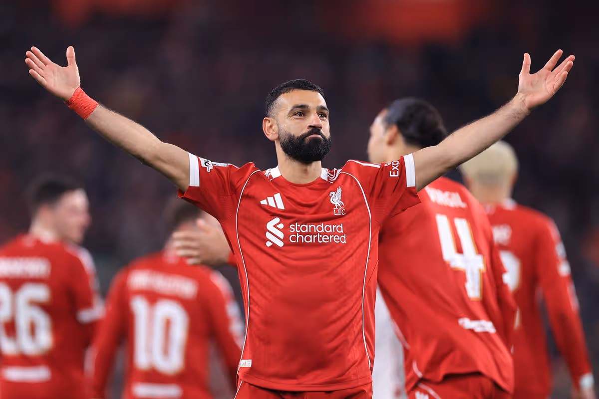 Mohamed Salah of Liverpool celebrates
