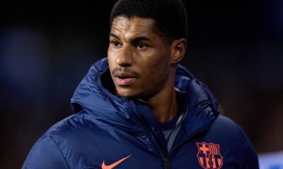 SAN SEBASTIAN, SPAIN - JANUARY 18: Marcus Rashford of FC Barcelona looks on prior to the LaLiga EA Sports match between Real Sociedad and FC Barcelona at Estadio de Anoeta on January 18, 2026 in San Sebastian, Spain. (Photo by Ion Alcoba Beitia/Getty Images)
