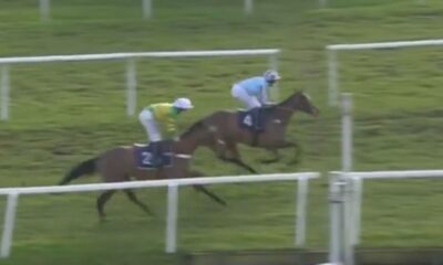 Manganese finished ahead of Manlaga, a horse carrying the JP McManus silks