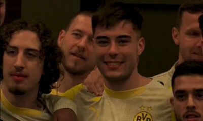 Aaron Anselmino bid an emotional farewell to his Borussia Dortmund team-mates