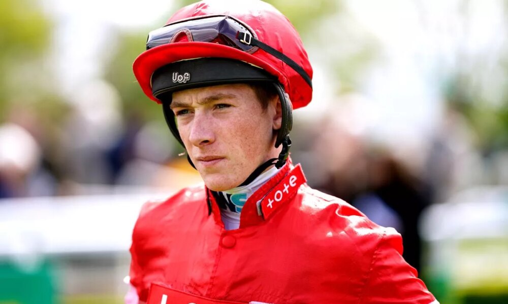 Jockey Joe Leavy pictured at Sandown Park in April 2024