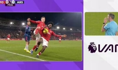 Arsenal's handball VAR explanation against Nottingham Forest.