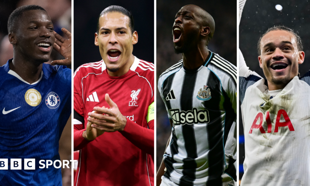 Split picture of Moises Caicedo, Virgil van Dijk, Yoane Wissa and Xavi Simons