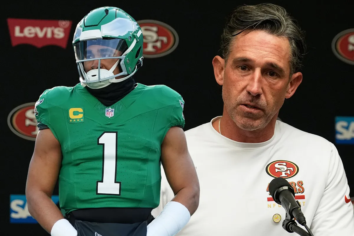 Kyle Shanahan praises Jalen Hurts even though everyone knows he prefers Brock Purdy