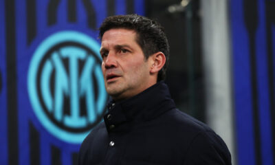 MILAN, ITALY - JANUARY 11: Cristian Chivu, Head Coach of FC Internazionale Milano, looks on prior to the Serie A match between FC Internazionale and SSC Napoli at Giuseppe Meazza Stadium on January 11, 2026 in Milan, Italy. (Photo by Marco Luzzani/Getty Images)