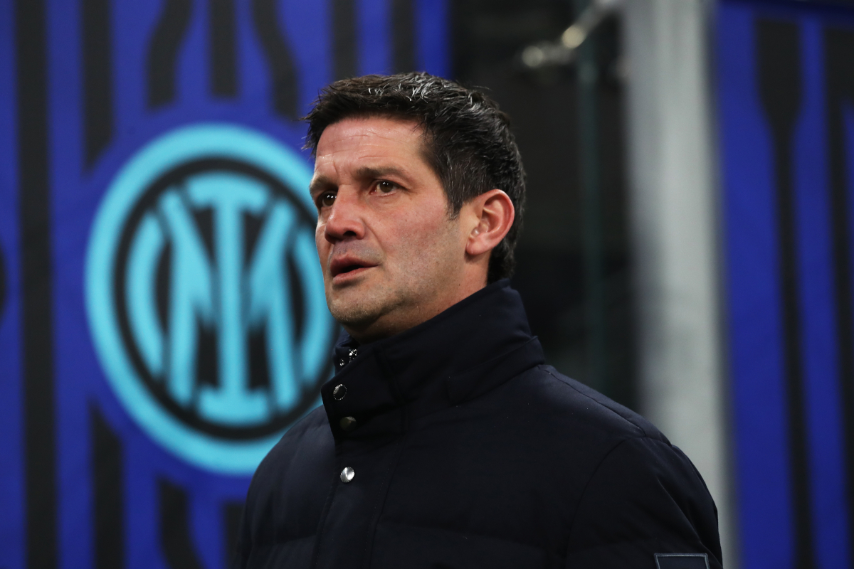 MILAN, ITALY - JANUARY 11: Cristian Chivu, Head Coach of FC Internazionale Milano, looks on prior to the Serie A match between FC Internazionale and SSC Napoli at Giuseppe Meazza Stadium on January 11, 2026 in Milan, Italy. (Photo by Marco Luzzani/Getty Images)