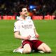 Declan Rice celebrates for Arsenal