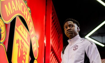 Kobbie Mainoo arrives at Old Trafford