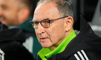 Martin O'Neill looks on from the Celtic dugout