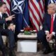 President Trump, right, met with NATO Secretary-General Mark Rutte at the World Economic Forum in Davos, Switzerland, Wednesday.