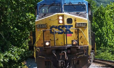 A CSX freight train pulls through Ohiopyle, Pa. The railroad operator said its results are positioned to improve this year.