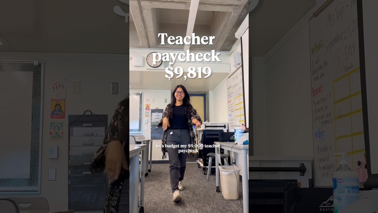 $9,819 teacher paycheck breakdown #finance #invest #retirement
