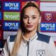 West Ham's Ria Bose poses in signing promo