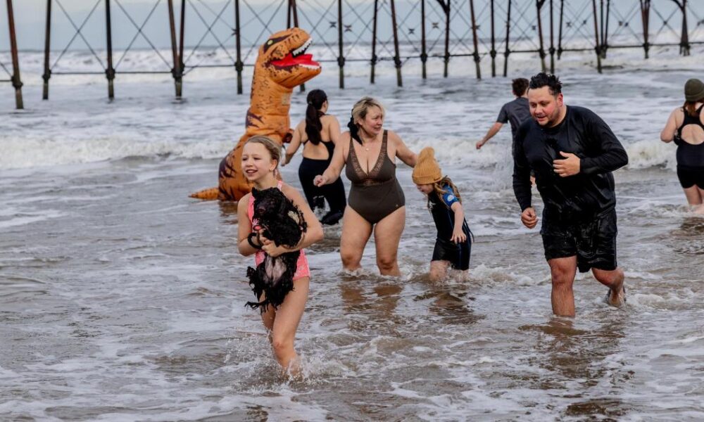 New Year’s Day dips at Whitley Bay and Saltburn beaches