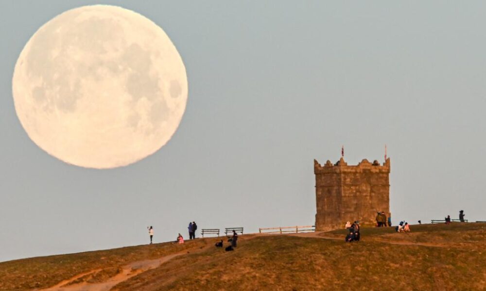 Bolton photographers capture the Wolf Moon above the town