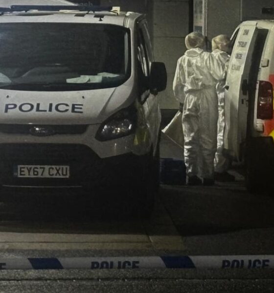 Police cordon at Esso garage in Seaham after person hit by car