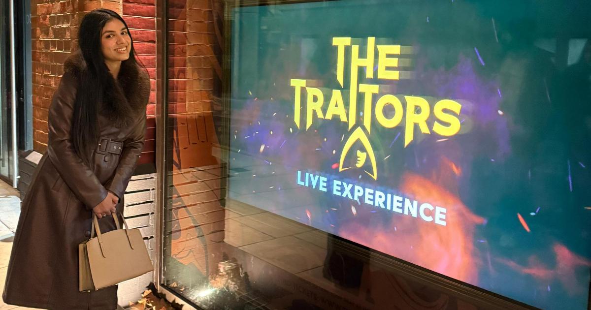 Inside the Traitors live experience, round table, cloaks and shields
