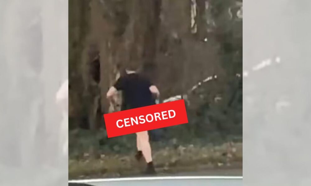 Video shows naked man running into woods after Bolton crash