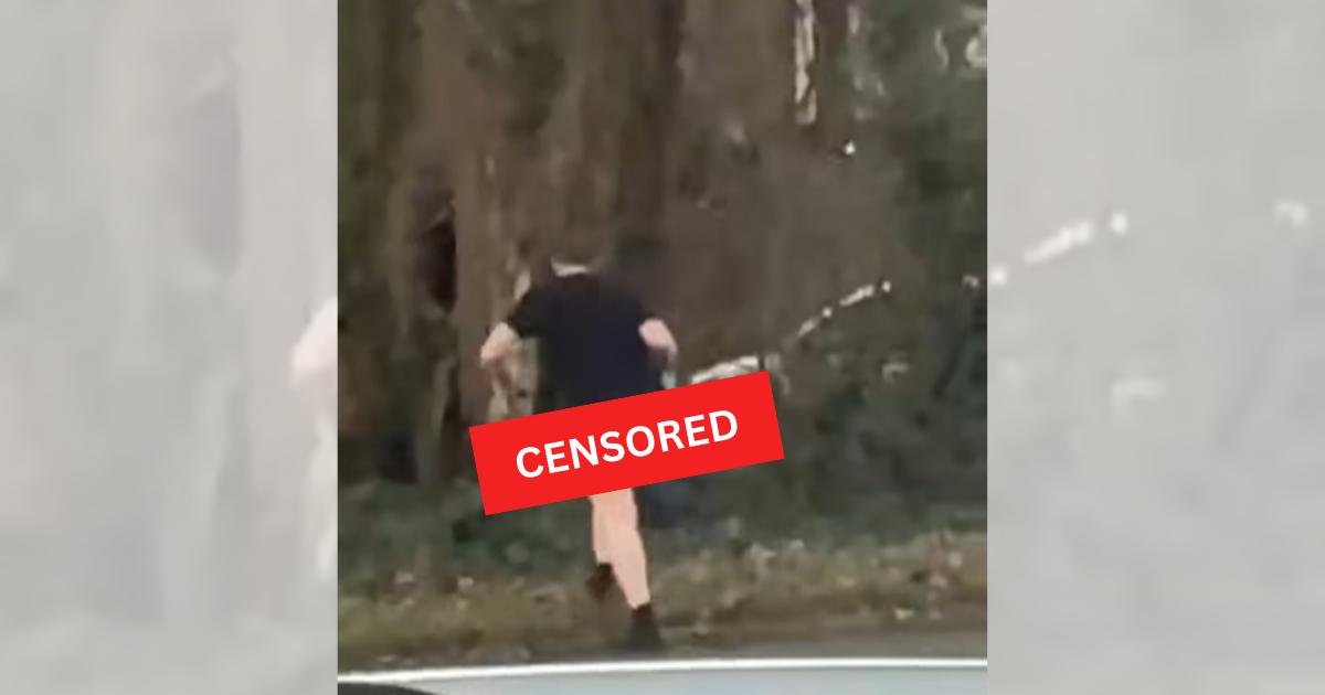 Video shows naked man running into woods after Bolton crash