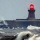 Storm Ingrid - Sea wall at South Shields destroyed by waves