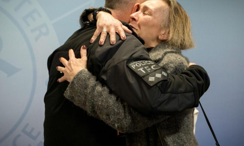 Family meet officer who saved dad's life at Salford Crescent station